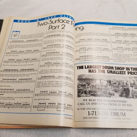 Dec. 1987 Modern Drummer Manu Katche, Steve Houghton, neil Peart Tuning - Picture 6 of 9